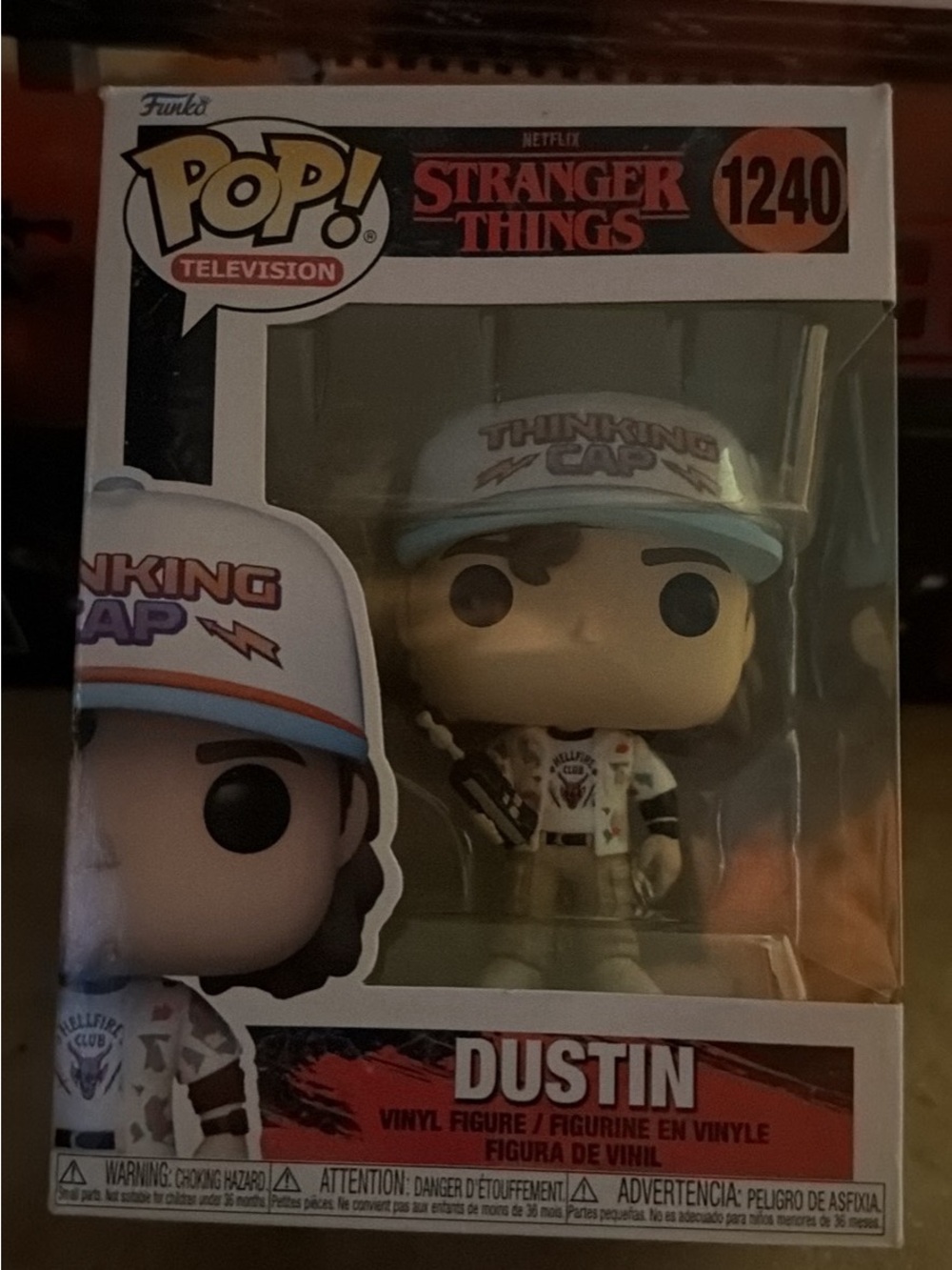 Funko Pop! Stranger Things Dustin Vinyl Figure - White, Blue, Red
